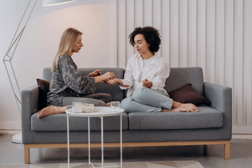 Free Two Women Checking On An Essential Oil Stock Photo