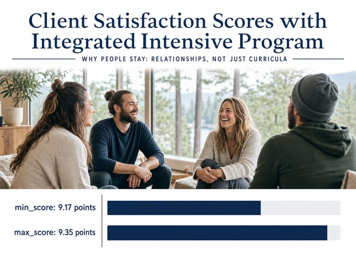 Chart showing Client Satisfaction Scores with Integrated Intensive Program