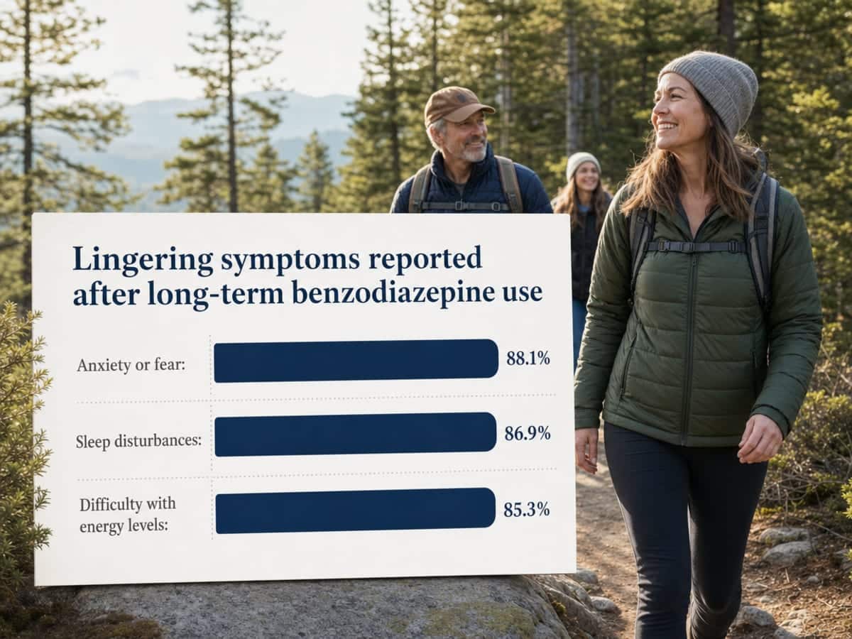 Chart showing Lingering symptoms reported after long-term benzodiazepine use