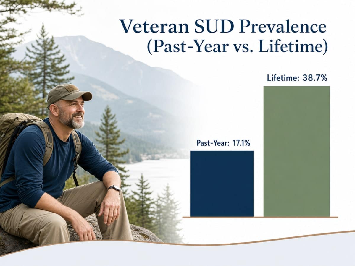 Chart showing Veteran SUD Prevalence (Past-Year vs. Lifetime)
