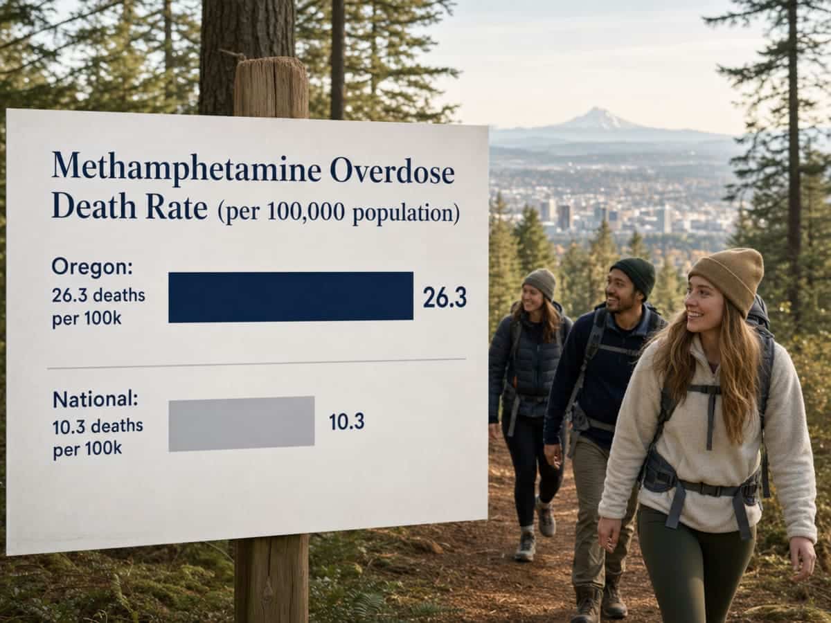 Chart showing Methamphetamine Overdose Death Rate (per 100,000 population)