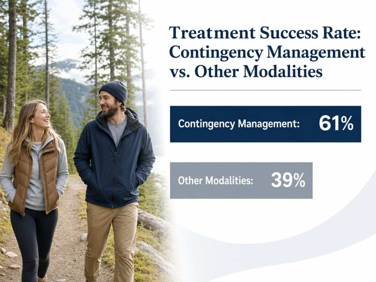 Chart showing Treatment Success Rate: Contingency Management vs. Other Modalities