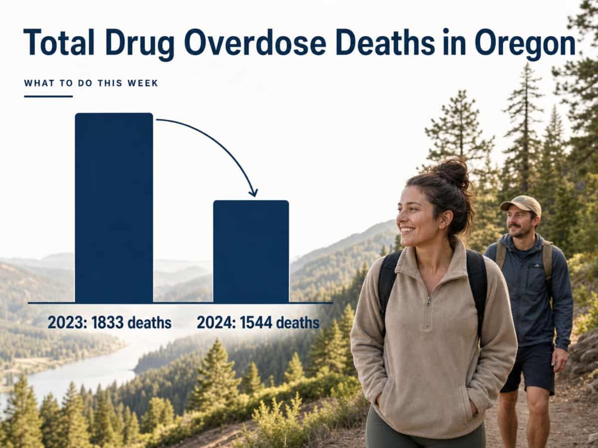 Chart showing Total Drug Overdose Deaths in Oregon