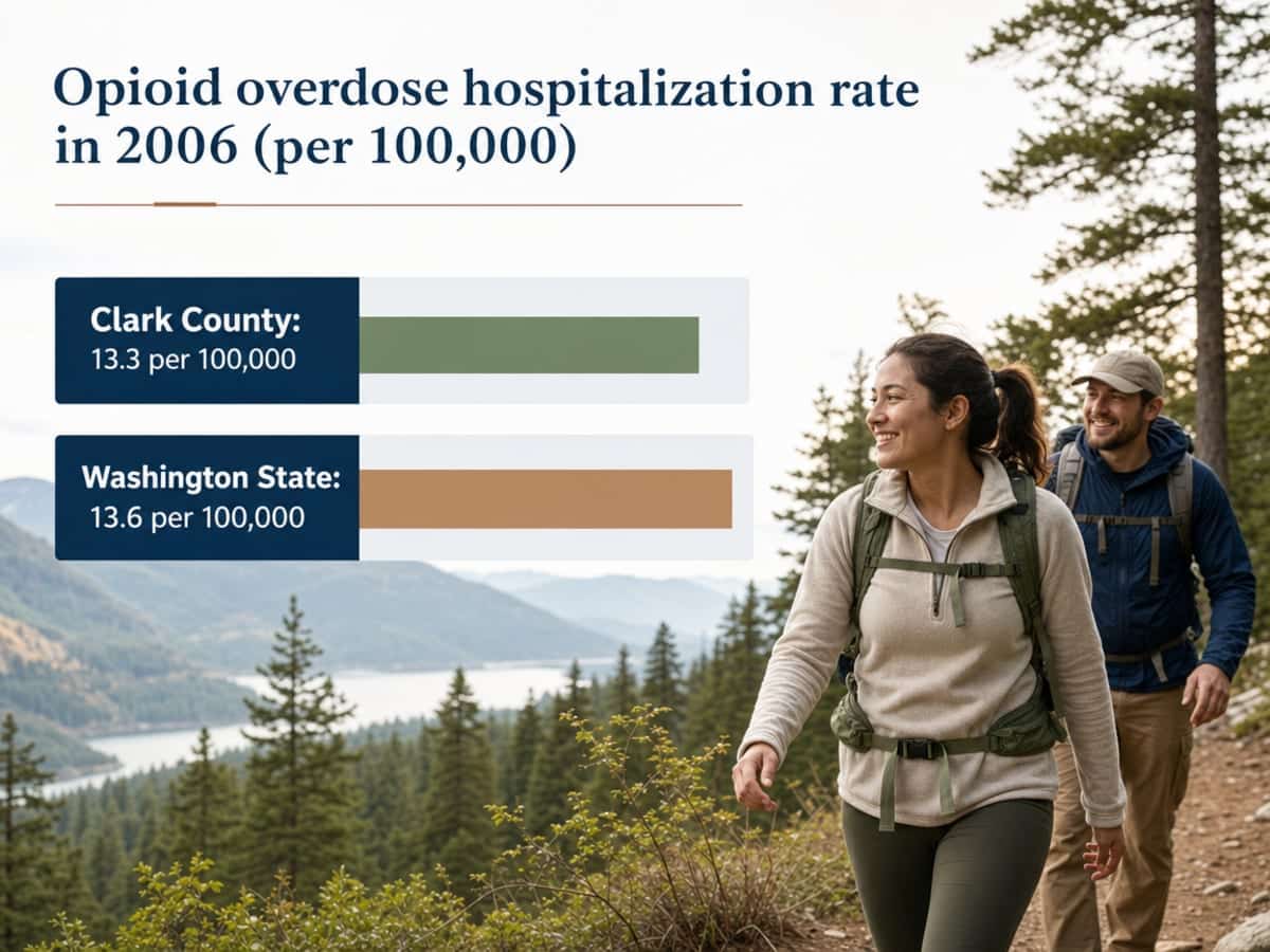 Chart showing Opioid overdose hospitalization rate in 2006 (per 100,000)