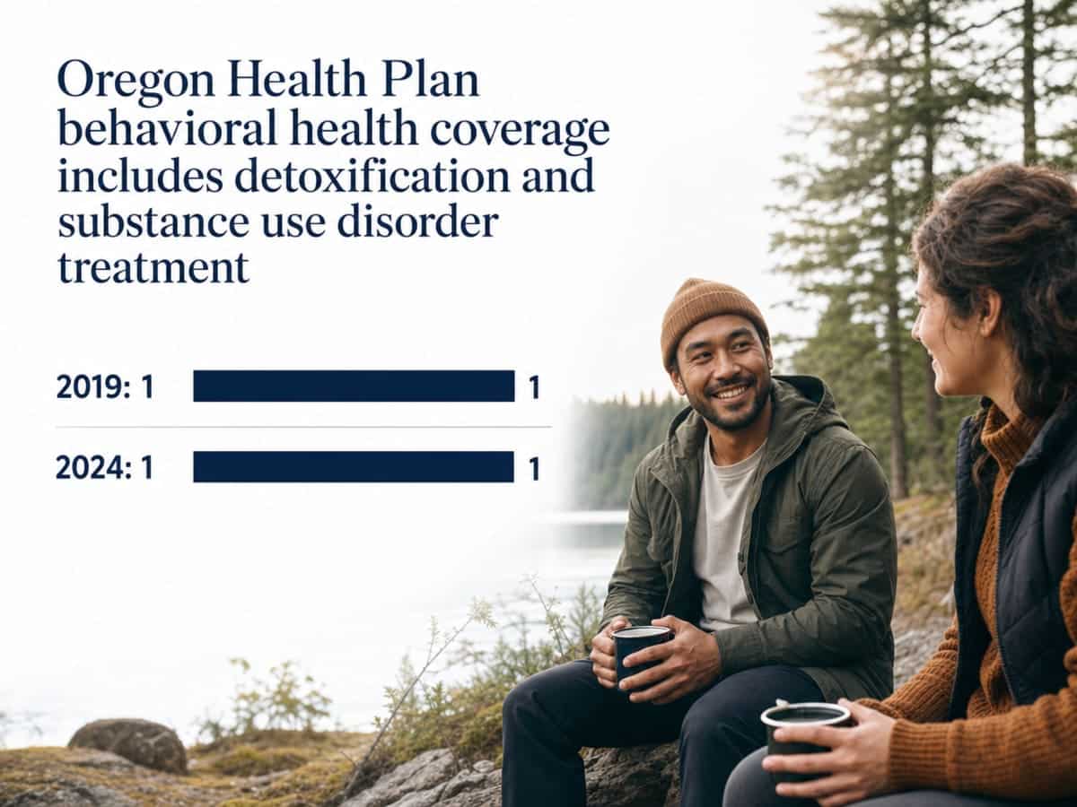 Chart showing Oregon Health Plan behavioral health coverage includes detoxification and substance use disorder treatment