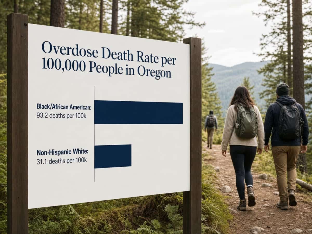 Chart showing Overdose Death Rate per 100,000 People in Oregon