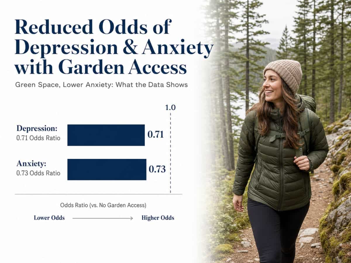 Chart showing Reduced Odds of Depression & Anxiety with Garden Access