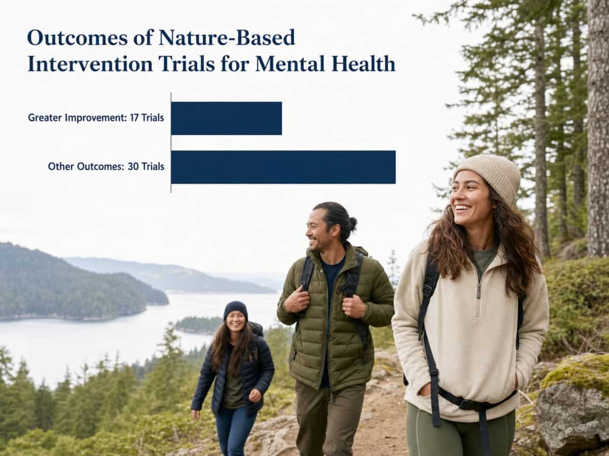 Chart showing Outcomes of Nature-Based Intervention Trials for Mental Health