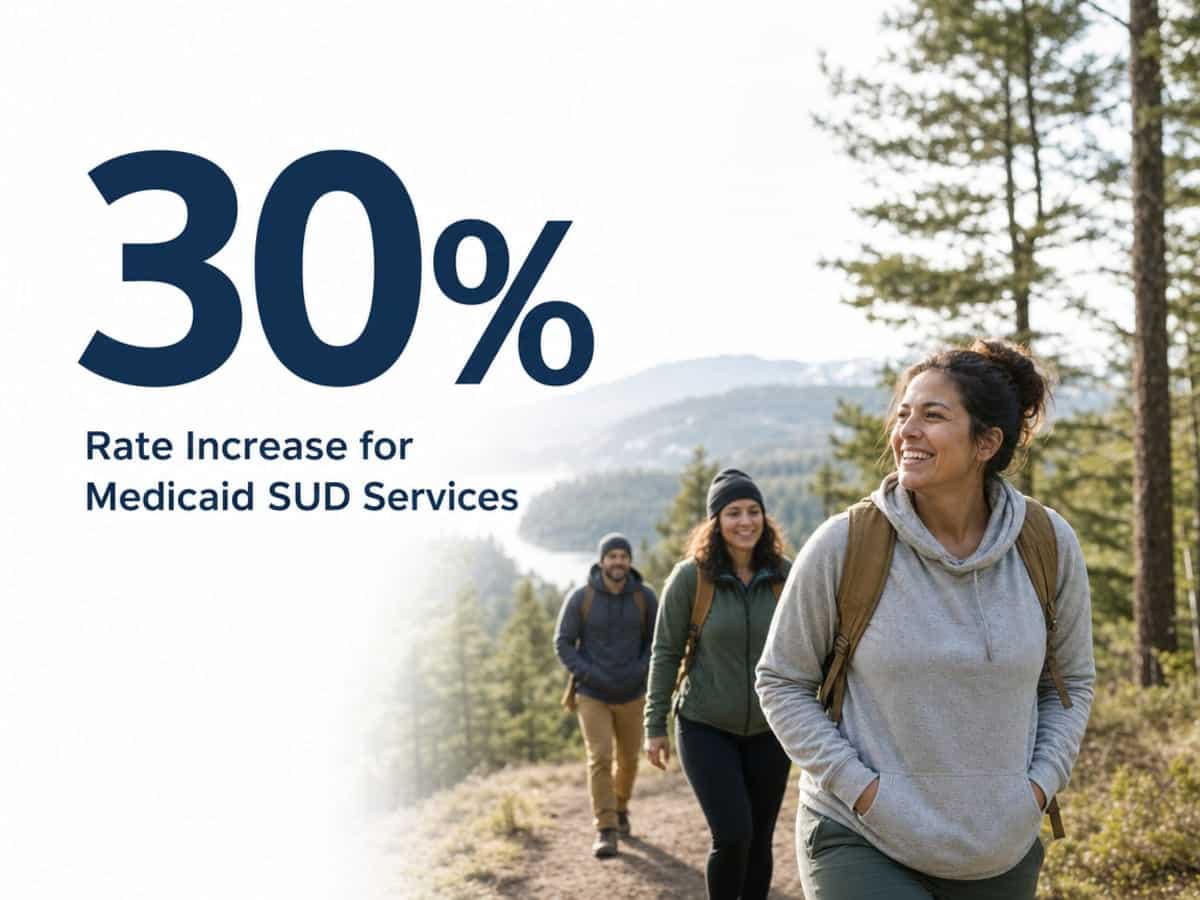 Infographic showing Rate Increase for Medicaid SUD Services