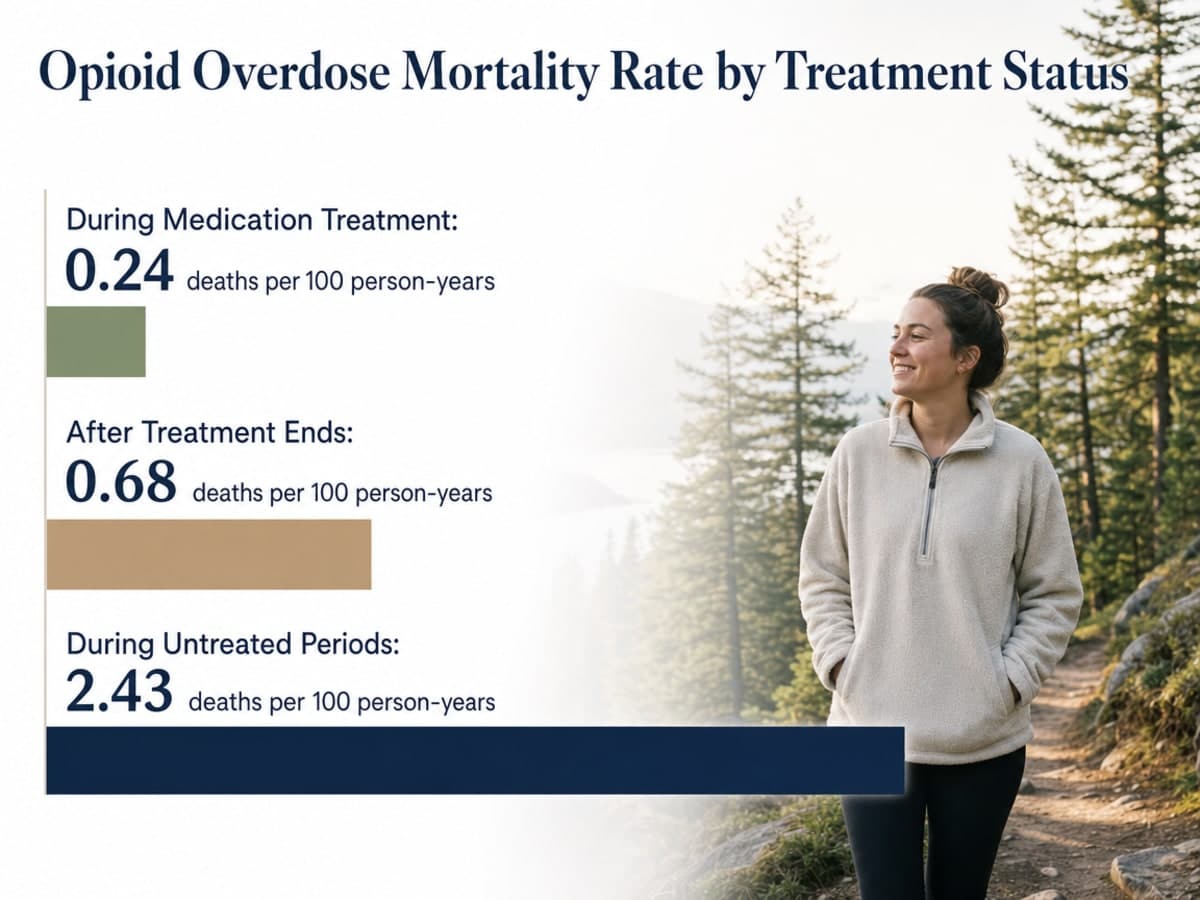 Chart showing Opioid Overdose Mortality Rate by Treatment Status