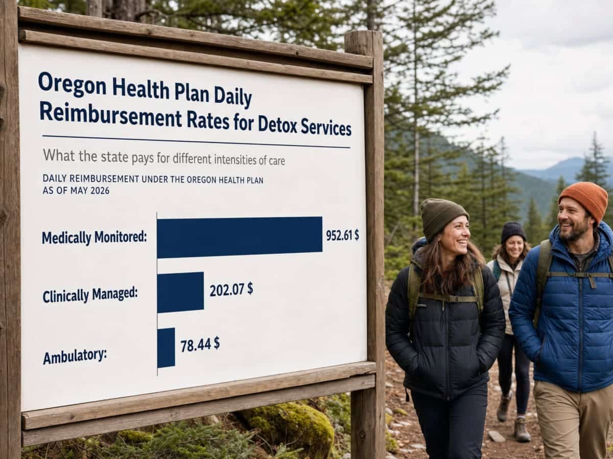Chart showing Oregon Health Plan Daily Reimbursement Rates for Detox Services