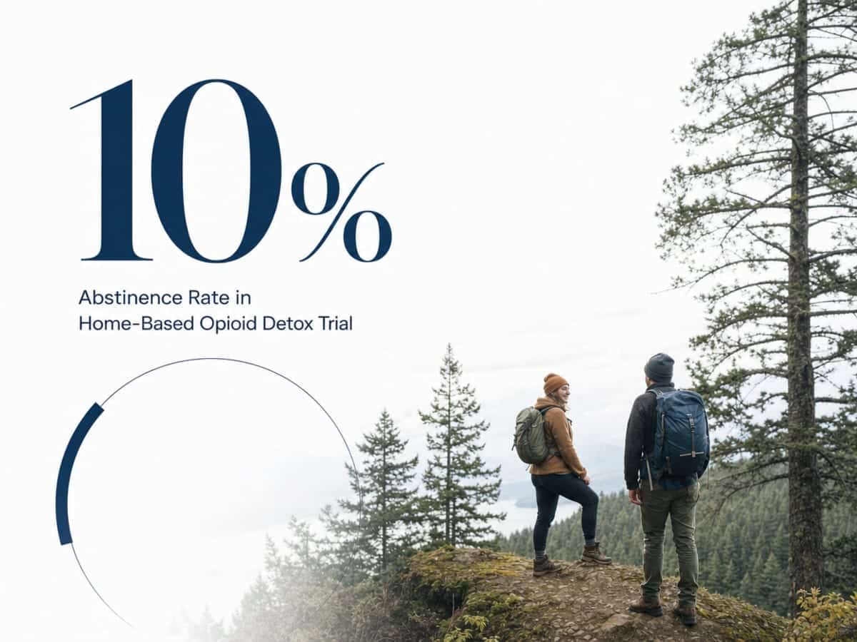 Infographic showing Abstinence Rate in Home-Based Opioid Detox Trial
