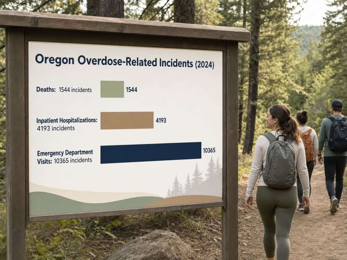 Chart showing Oregon Overdose-Related Incidents (2024)